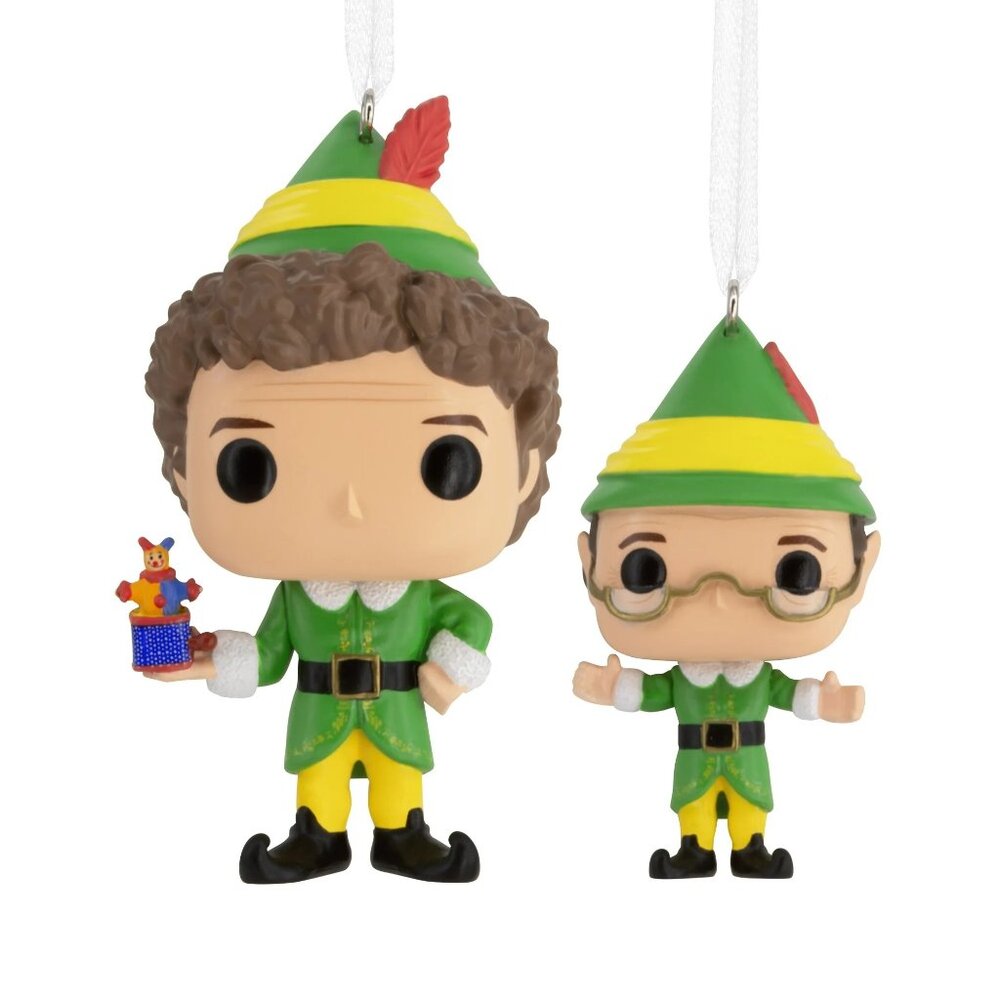 Hallmark Funko Pop Buddy The Elf & Papa Elf Christmas Tree Ornaments Gift Set